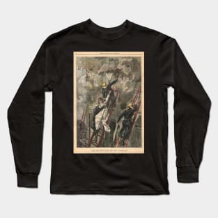 Firemen saving Miss Dudlay France 1900 Long Sleeve T-Shirt